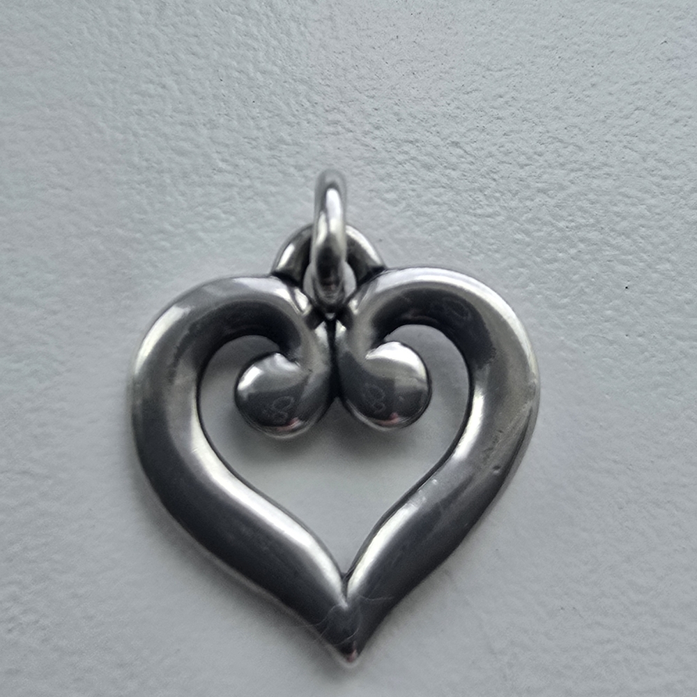 James Avery Scrolled Heart Silver Charm